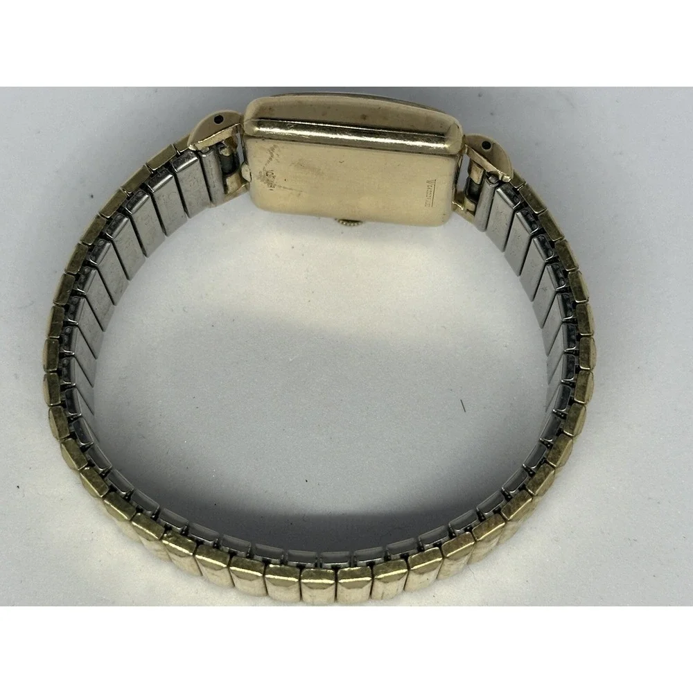 Hamilton 747 Watch Vintage 10K Gold Plated Not Working Womens Speidel‎ Band 26MM